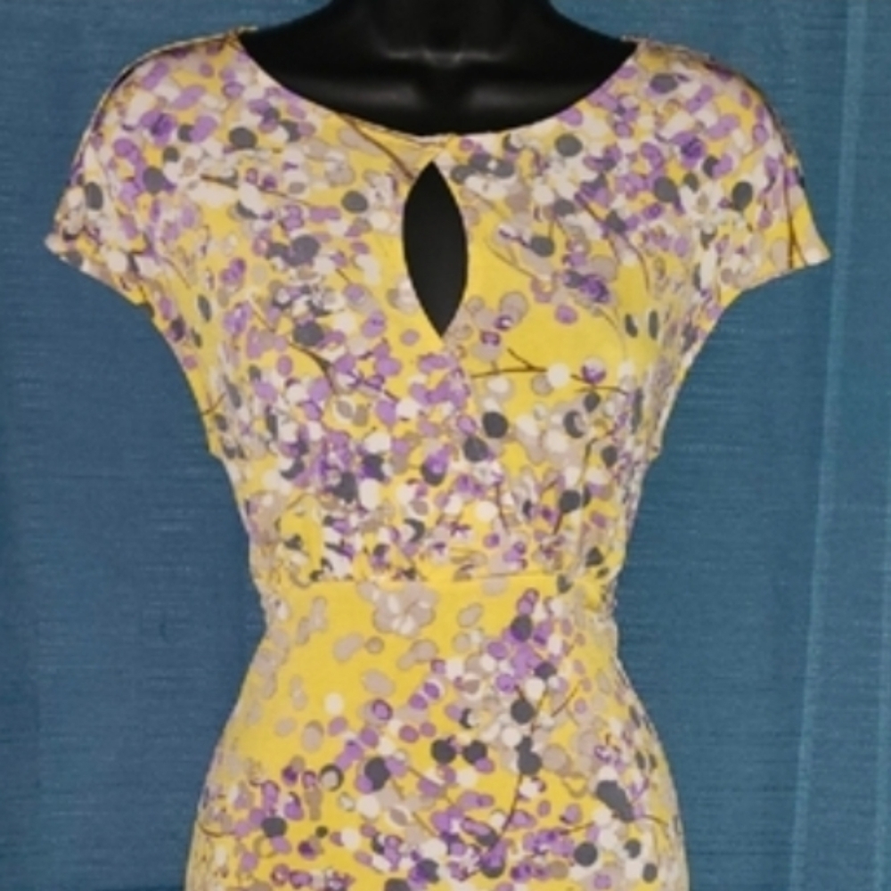 APT. 9 Yellow Floral Midi Dress - Picture 2 of 4